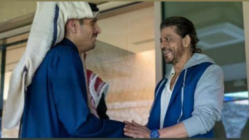 Shah Rukh Khan with the Prime Minister of Qatar