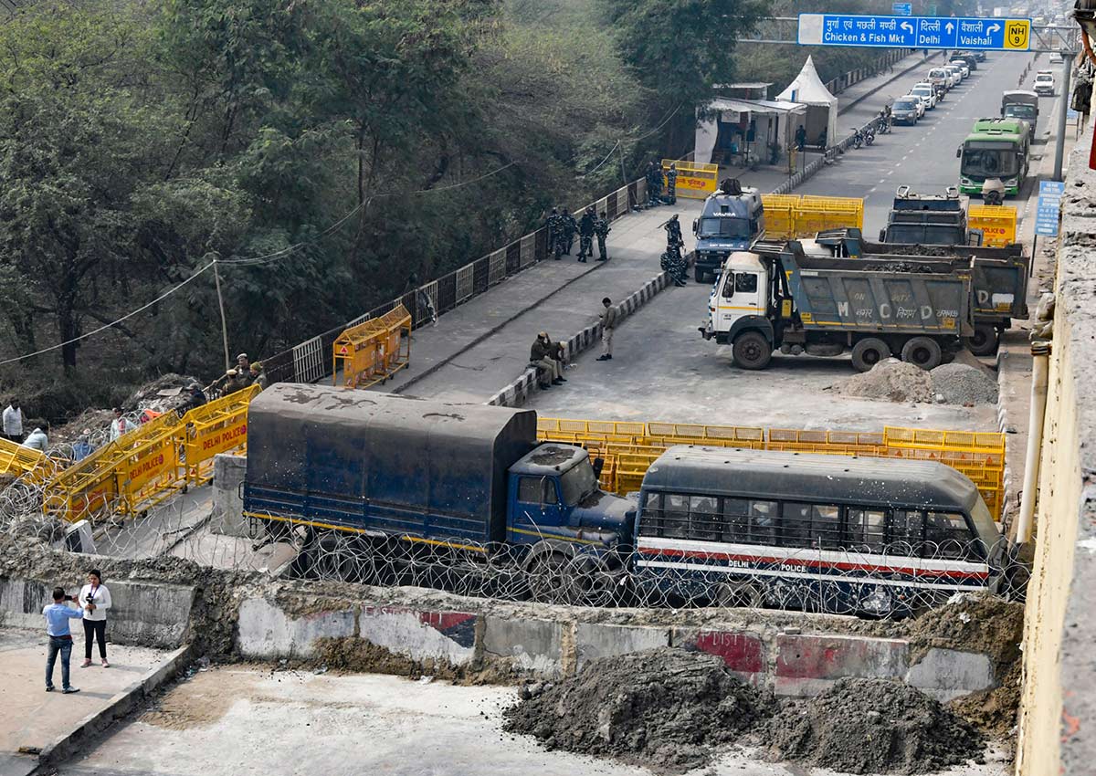 The blocked Delhi-Ghazipur border