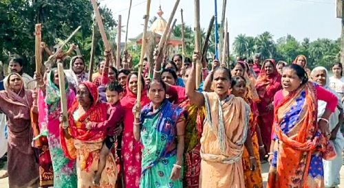 Women in Sandeshkhali demand the TMC strongman's arrest