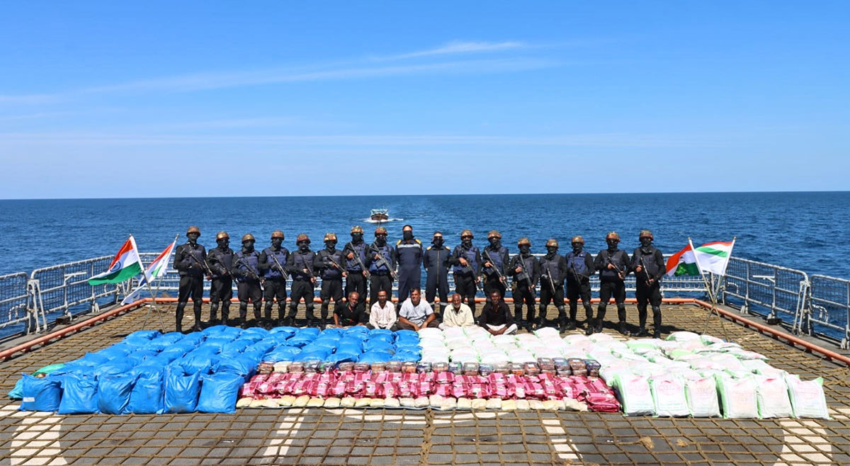 Record 3,300 kg of drugs seized off Gujarat coast