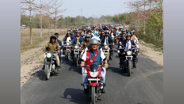 Assam CM on a bike rally