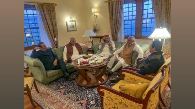 The Congress observers with CM Sukhu in Shimla yesterday