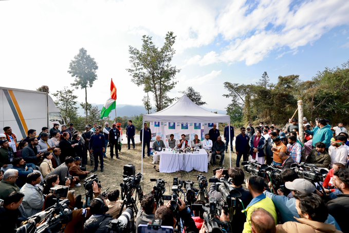 Rahul Gandhi holds a press conference in Nagaland