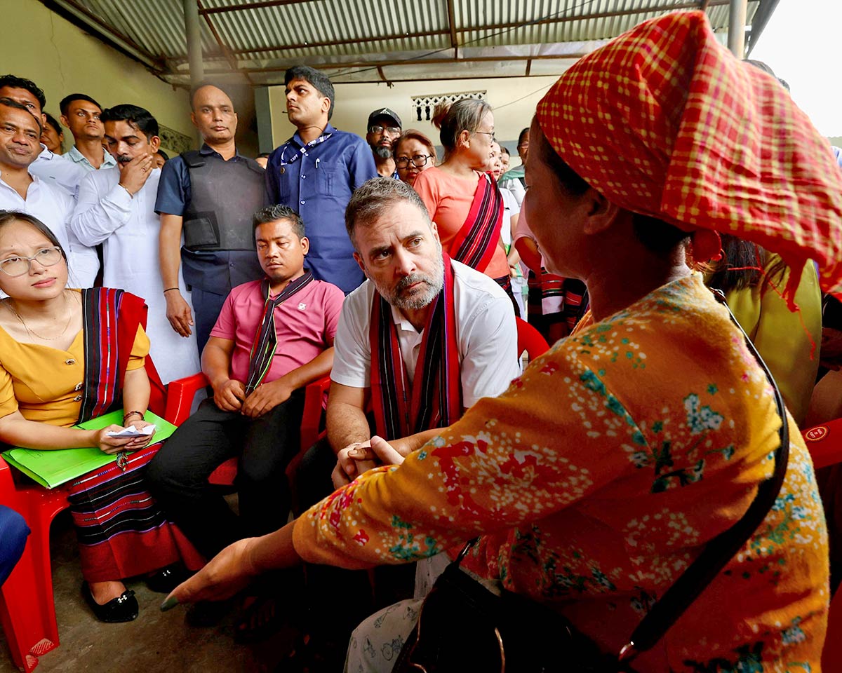 Rahul Gandhi in Manipur last week