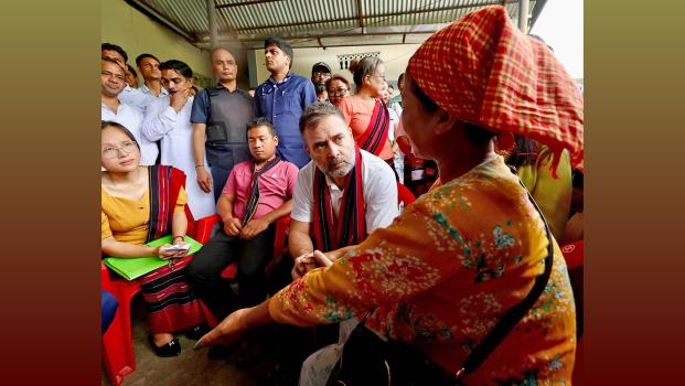 Rahul Gandhi in Manipur last week