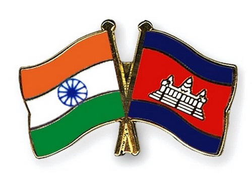 Flags of India and Cambodia/ANI Photo