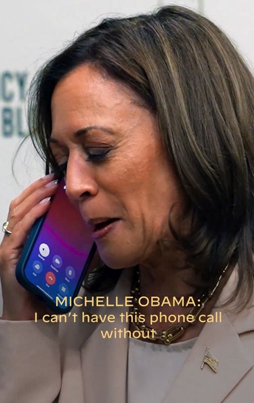 That's Kamala Harris speaking to Michelle Obama