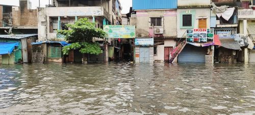 A flooded area in Surat