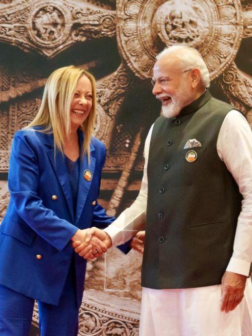 Giorgia Meloni shared this image with Modi on X