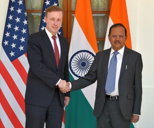 Ajit Doval and Jake Sullivan/File image