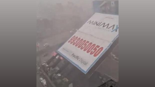 A hoarding falls in Mumbai