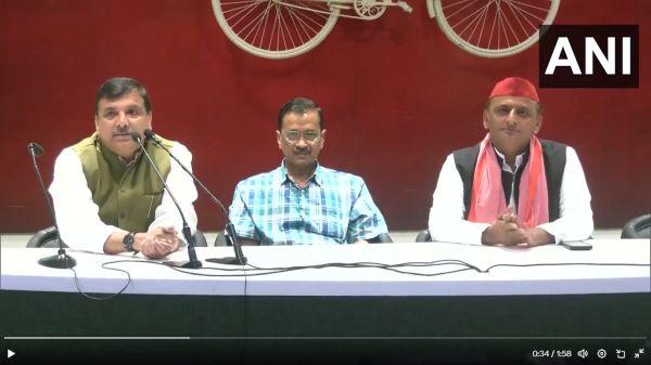 Sanjay Singh, Arvind Kejriwal and Akhilesh Yadav