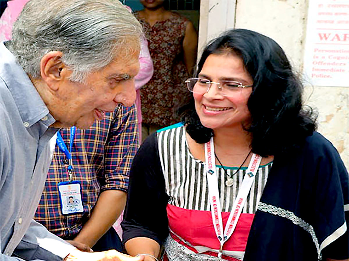 Industrialist and philanthropist Ratan Tata casts his vote in Mumbai/ANI Photo