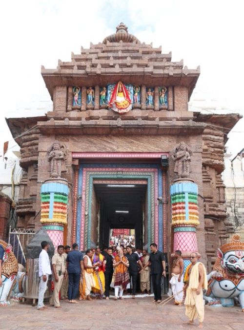 The PM at the Jagannath temple in Puri