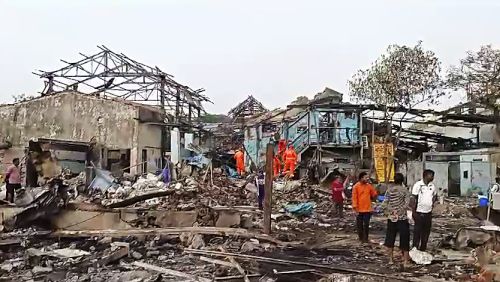 The site of the blast at the plant in Dombivli