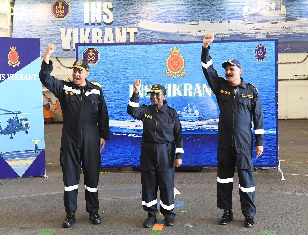 President Droupadi Murmu on board the INS Vikrant