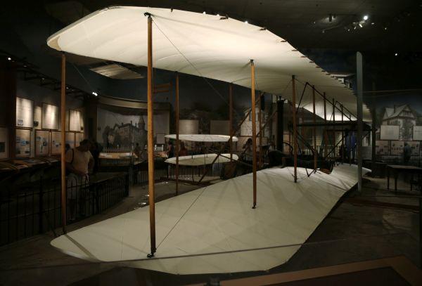 The Wright Brothers' plane at the Smithsonian museum.