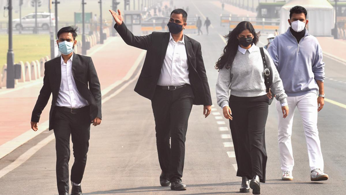 The masks are out in Delhi