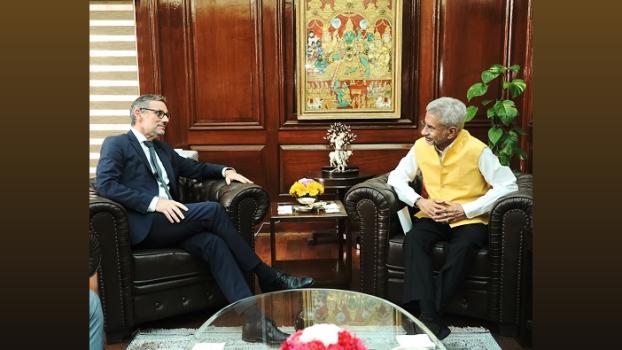 German NSA Jens Pltner meets External Affairs Minister S Jaishankar/Courtesy X