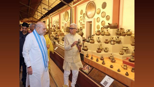 Amit Shah at a metal craft museum in Ahmedabad
