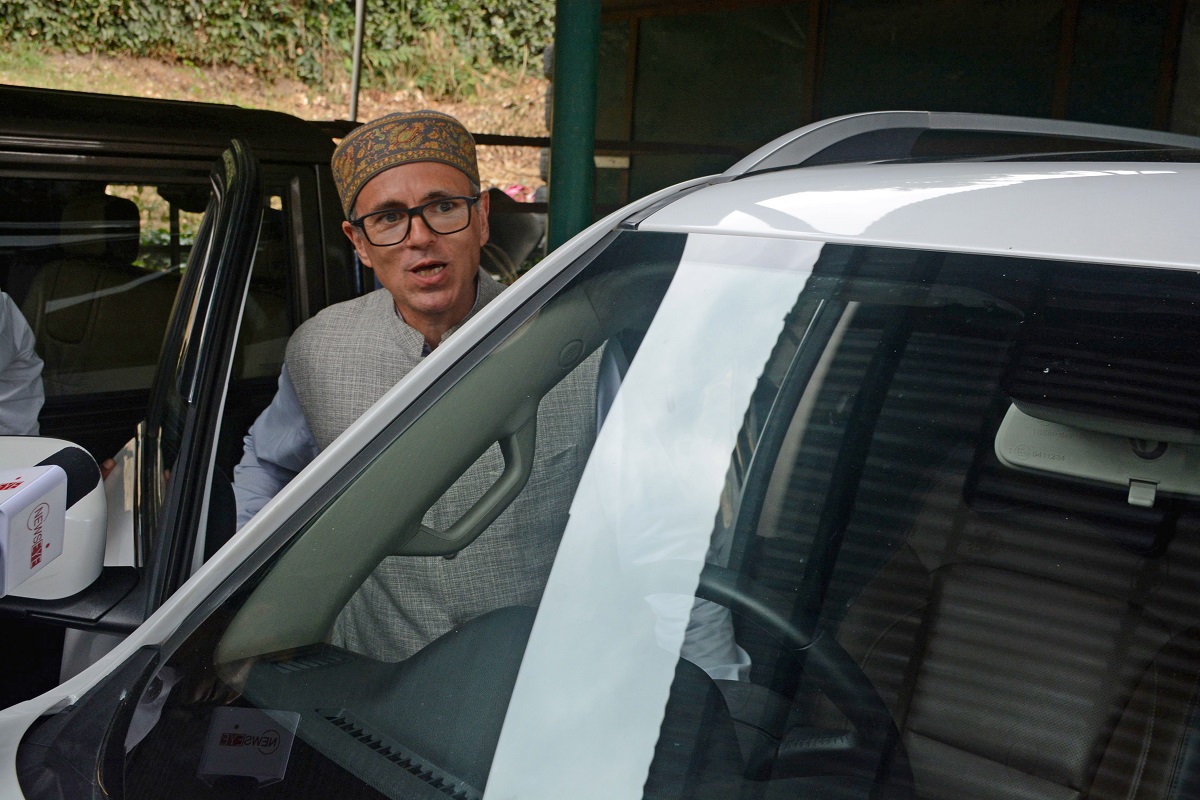 NC vice president Omar Abdullah after party victory in Srinagar/Umar Ganie for Rediff.com