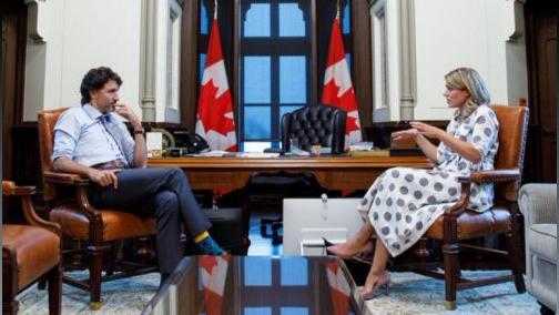 Melanie Joly with Justin Trudeau