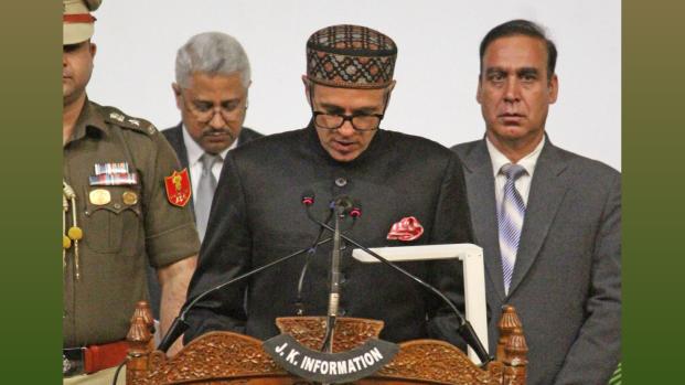 NC leader Omar Abdullah takes oath as the CM of J-K, in Srinagar/Umar Ganie for Rediff.com