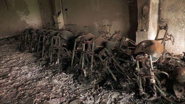 A vandalised cycle shop in Bahraich