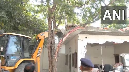 Authorities demolish house of the accused in stabbing case in Jaipur/ANI on X