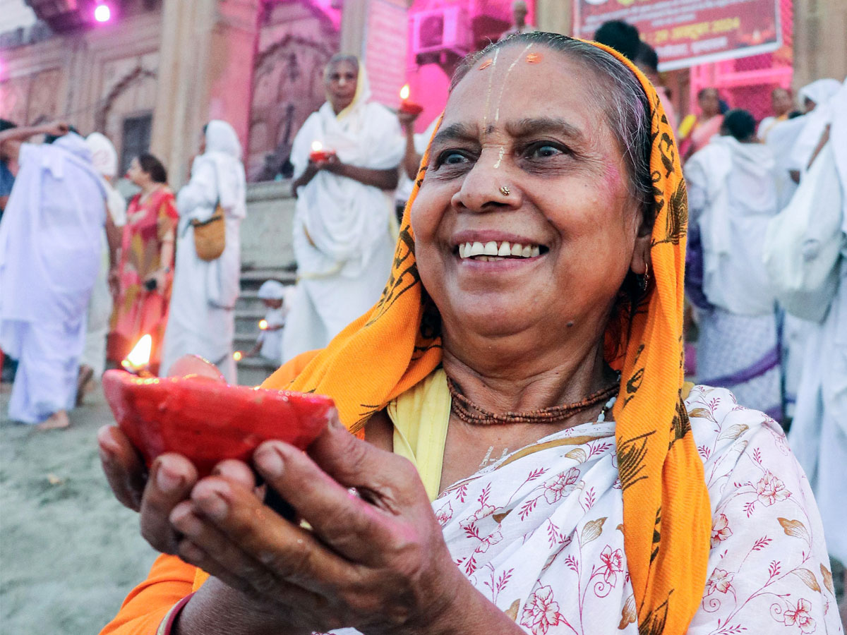 Widows of Vrindavan celebrate Diwali on banks of Yamuna