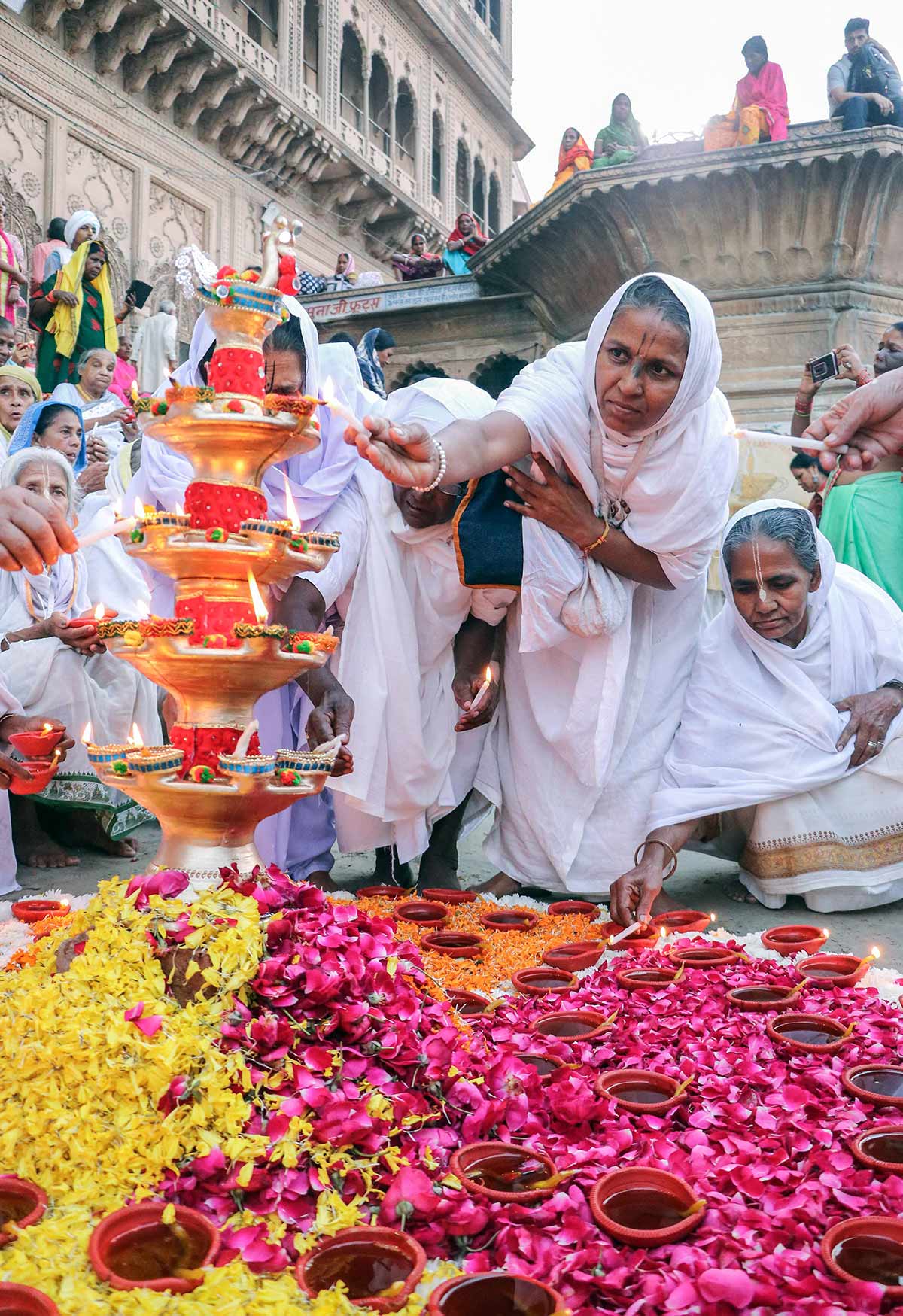 Widows of Vrindavan celebrate Diwali on banks of Yamuna