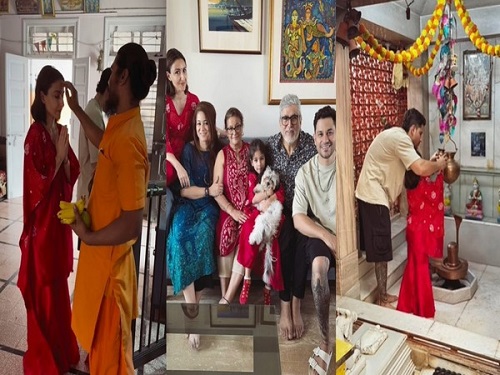 Soha Ali Khan with husband-actor Kunal Kemmu and daughter pray at temple, Mumbai/Courtesy Instagram