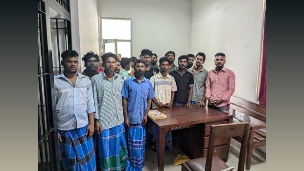 The Indian fishermen who were released by Sri Lanka/Courtesy Indian embassy on X