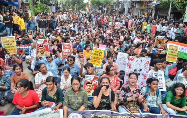 WB junior doctors hold a protest