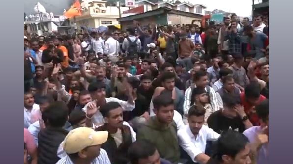 Protest against the alleged illegal construction of Sanjauli mosque in Shimla/ANI on X