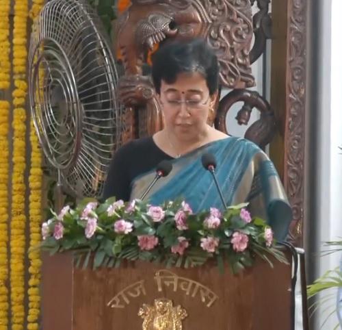 AAP leader Atishi takes oath as 8th Chief Minister of Delhi/ANI Photo