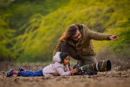 Shreyovi Mehta with her father Shivang