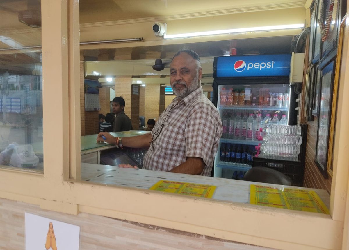 Ramesh Kumar Mehra at the restaurant