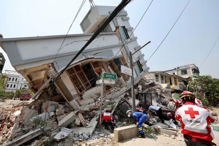 Earthquake rescue in Myanmar