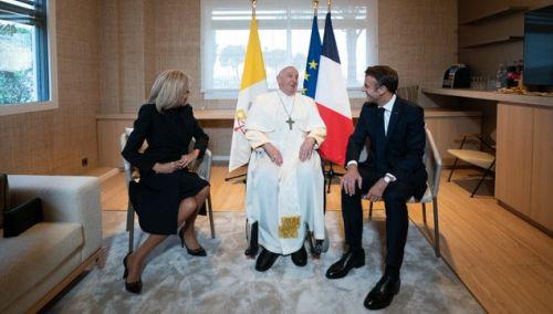The Macrons with the Pope