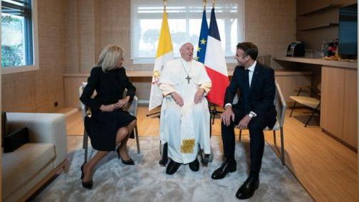 The Macrons with the Pope