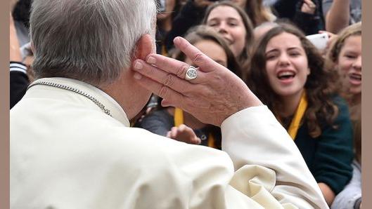Pope Francis wearing his papal ring. This was the picture on his X page