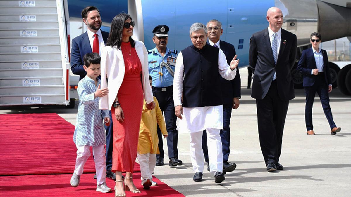 US Vice President JD Vance and family arrive in New Delhi