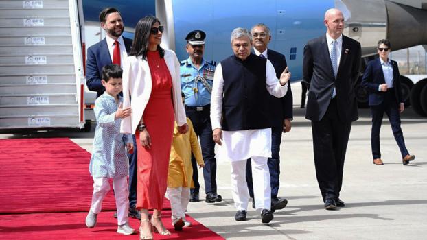 US Vice President JD Vance and family arrive in New Delhi