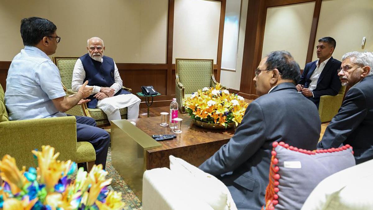 The PM holds a briefing with the EAM, NSA, Foreign Secretary