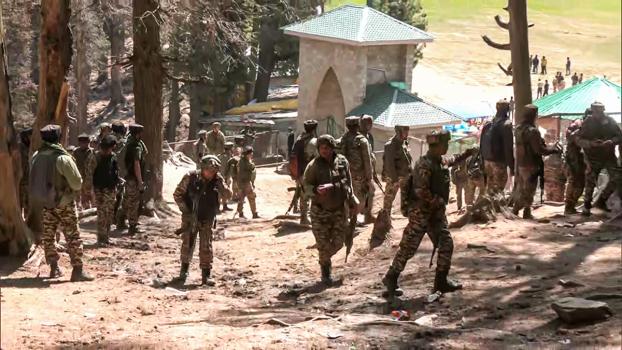 Security personnel at Pahalgam