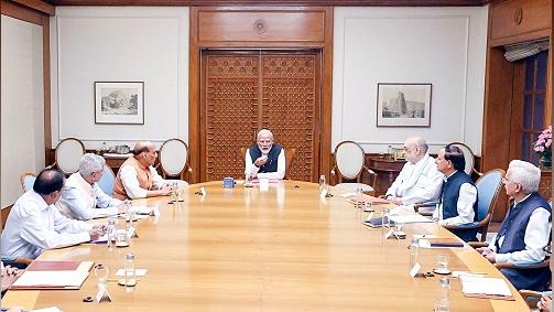 PM Narendra Modi chairs a meeting of the CCS in New Delhi on Wednesday/ANI Photo