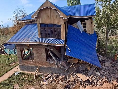 The demolished house in Shopian, Jammu and Kashmir/ANI Photo