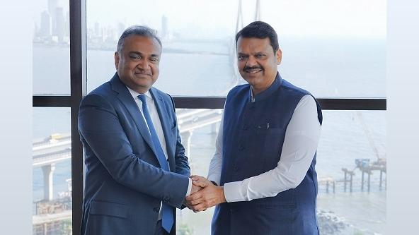 Maharashtra Chief Minister Devendra Fadnavis and YouTube CEO Neal Mohan/Courtesy X