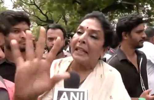 Congress MP Renuka Chaudhary at the protests